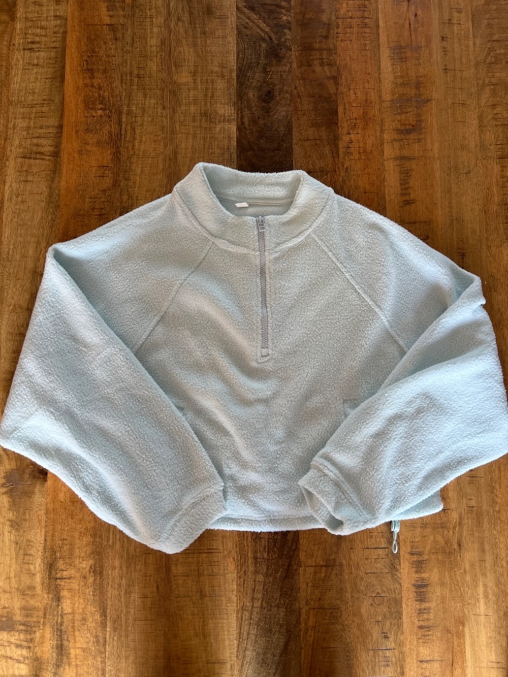 bp. Pale Blue Cozy Cropped Pullover with Logo Tag